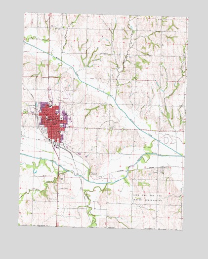 Falls City, NE USGS Topographic Map