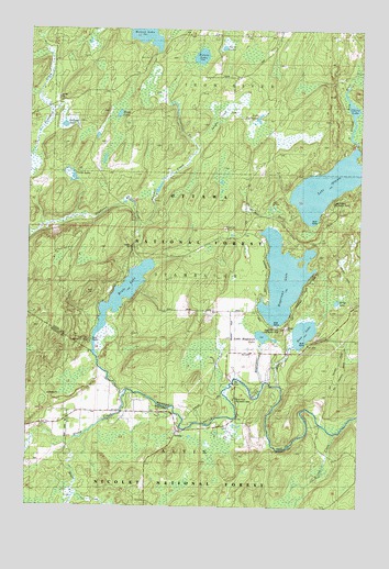 Hagerman Lake, MI USGS Topographic Map