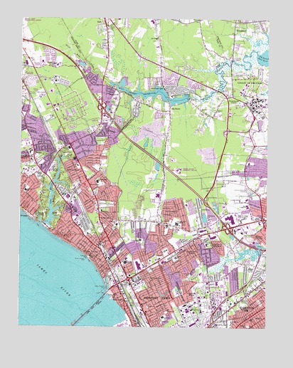 Newport News North, VA USGS Topographic Map