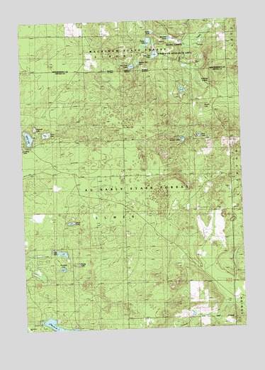Oak Lake, MI USGS Topographic Map