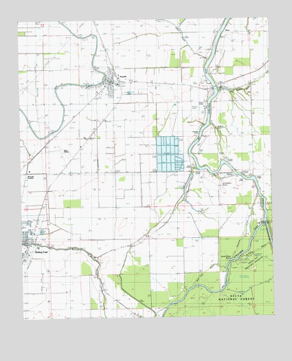 Rolling Fork East, MS USGS Topographic Map