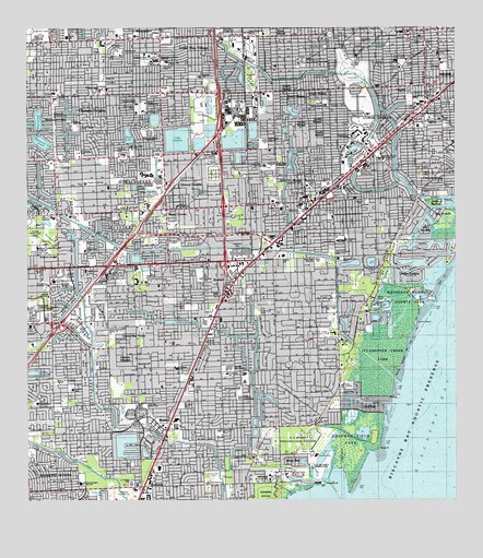 South Miami, FL USGS Topographic Map