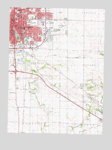 Bloomington East, IL USGS Topographic Map