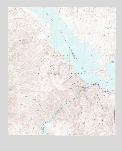 Theodore Roosevelt Dam, AZ USGS Topographic Map