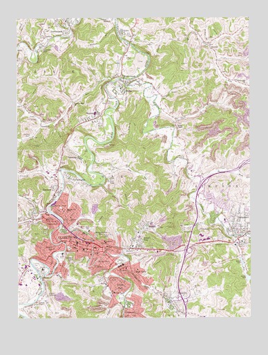 Clarksburg, WV USGS Topographic Map