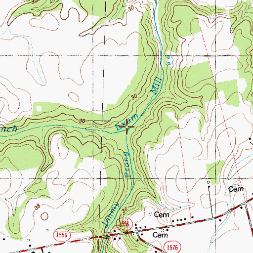 Topographic Map of Jimmy Prong, NC