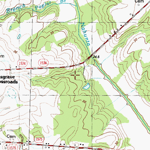 Topographic Map of Poplar Branch, NC