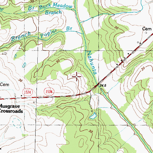 Topographic Map of Buck Meadow Branch, NC