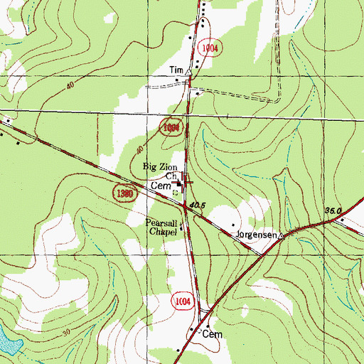 Topographic Map of Big Zion Church, NC