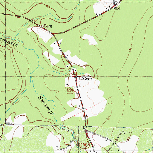 Topographic Map of Gurganus, NC