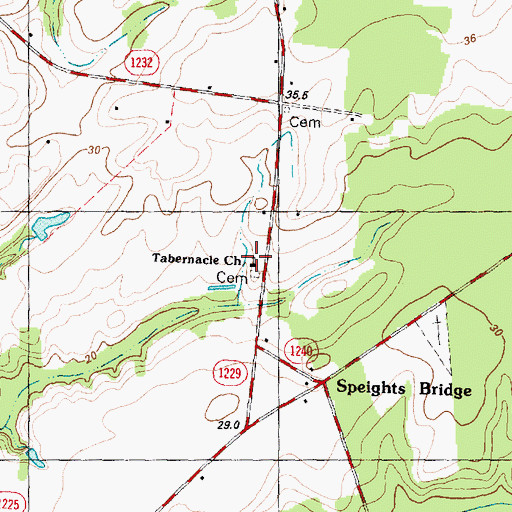 Topographic Map of Tabernacle Church, NC
