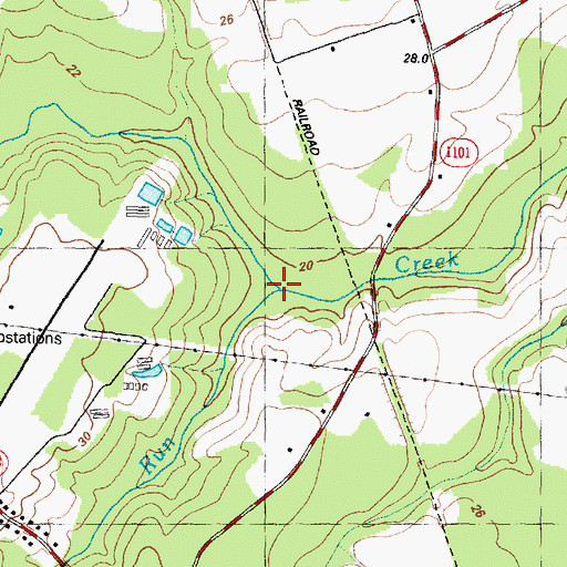 Topographic Map of Sowell Run, NC