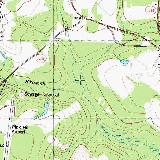 Topographic Map of Cherrytree Branch, NC
