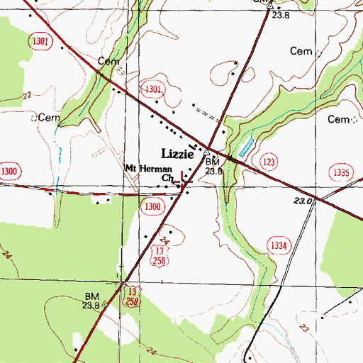 Topographic Map of Mount Herman Church, NC