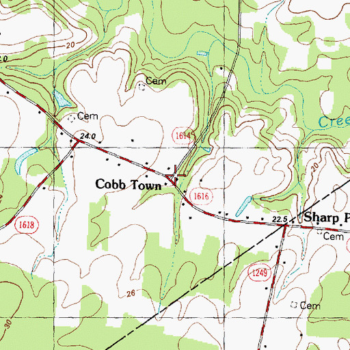 Topographic Map of Cobb Town, NC