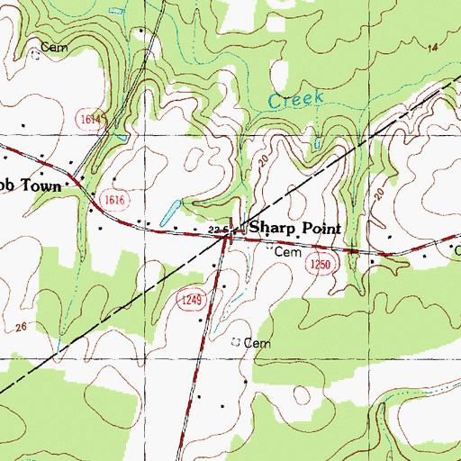 Topographic Map of Sharp Point, NC
