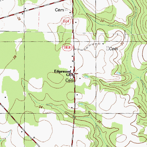 Topographic Map of Edgewood Church, NC