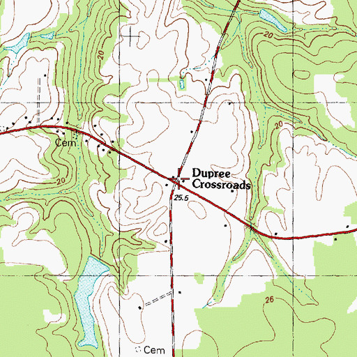 Topographic Map of Dupree Crossroads, NC