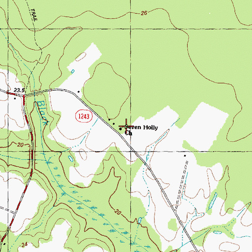 Topographic Map of Seven Holly Church, NC