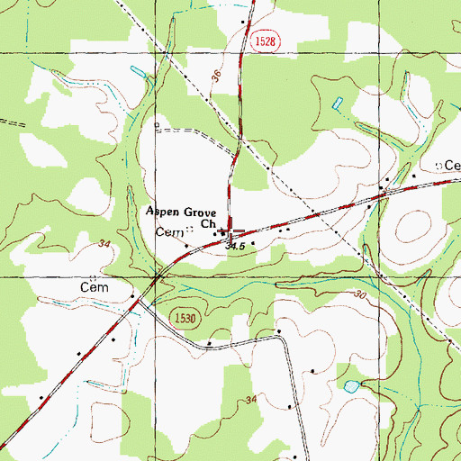 Topographic Map of Aspen Grove Church, NC
