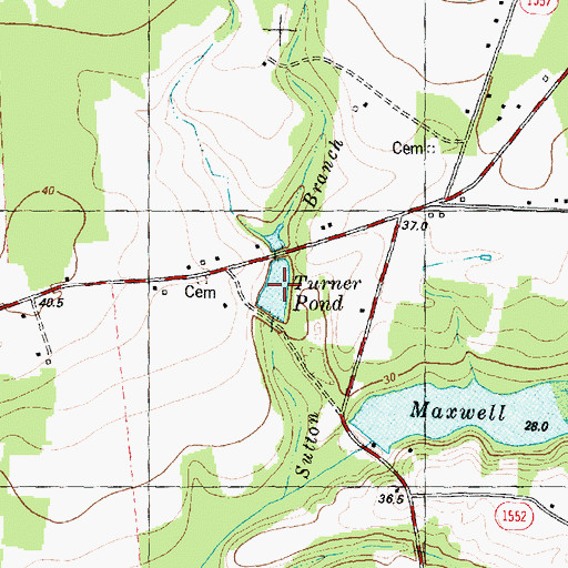 Topographic Map of Turner Pond, NC