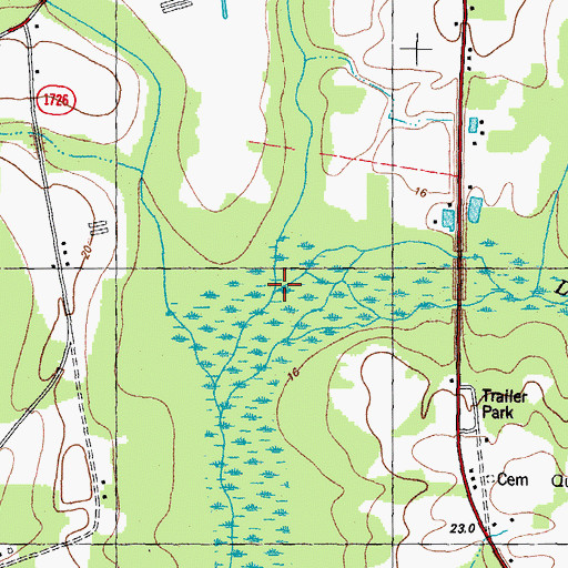 Topographic Map of Cabin Creek, NC
