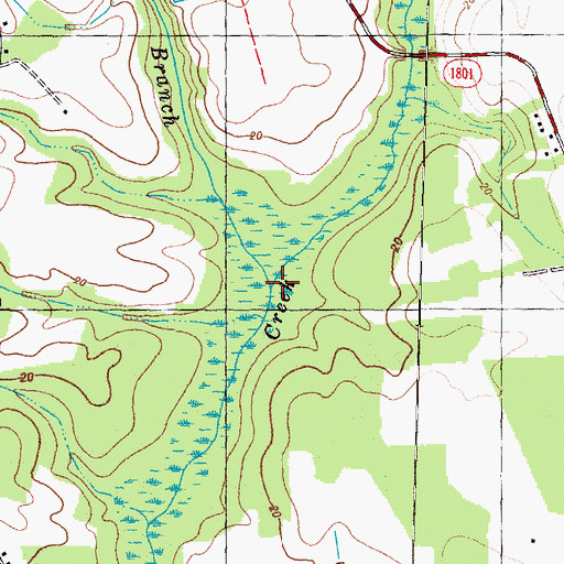 Topographic Map of Persimmon Branch, NC