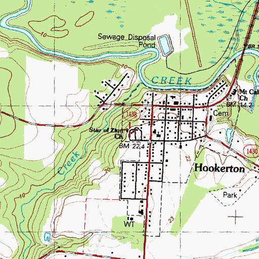 Topographic Map of Star of Zion, NC