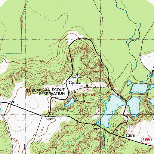 Topographic Map of Tuscarora Scout Reservation, NC