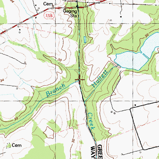 Topographic Map of Seneca Branch, NC