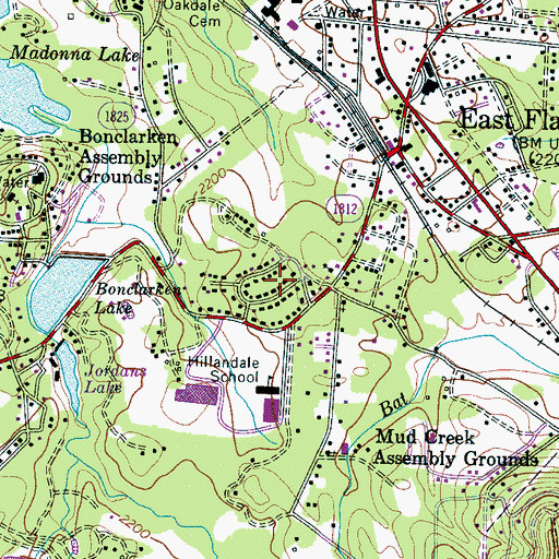 Topographic Map of Hillandale, NC