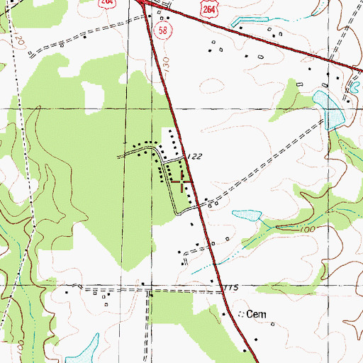 Topographic Map of Eastwood, NC