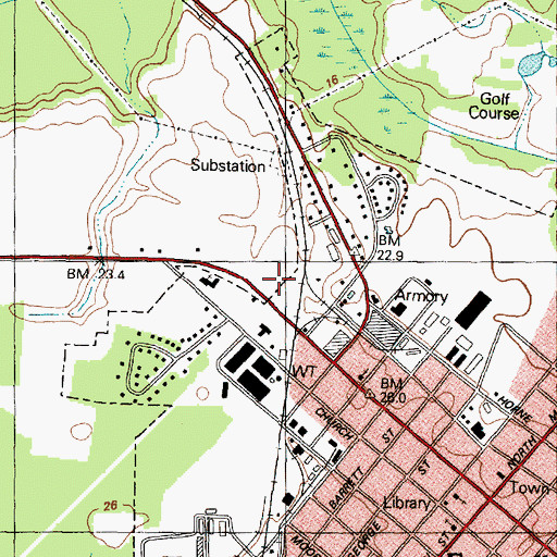 Topographic Map of Birchwood, NC