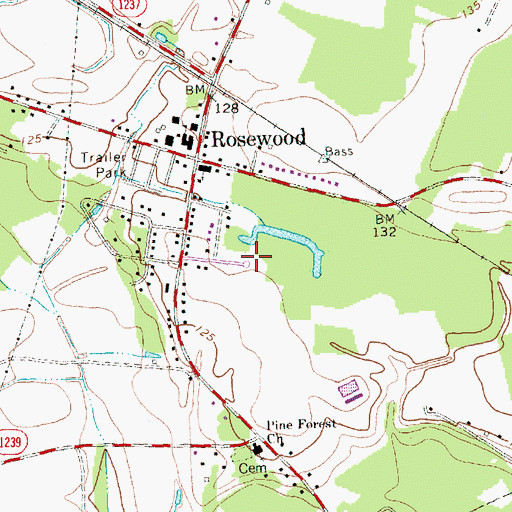 Topographic Map of Woodhaven, NC