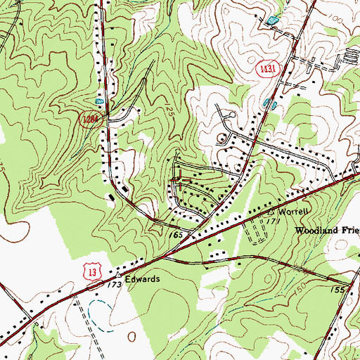 Topographic Map of Scott Hills, NC