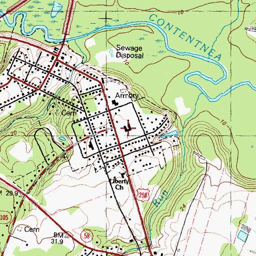 Topographic Map of Snow Hill Elementary School, NC