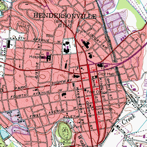 Topographic Map of YMCA, NC