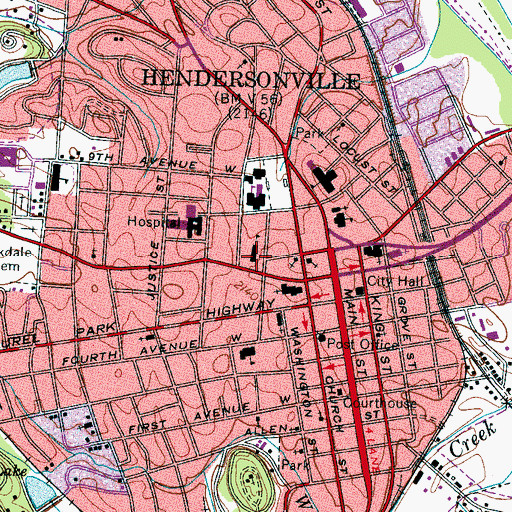 Topographic Map of Immaculata Catholic School, NC