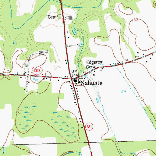 Topographic Map of Nahunta Elementary School, NC