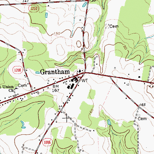 Topographic Map of Grantham Elementary School, NC