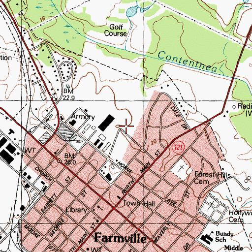 Topographic Map of Municipal Athletic Park, NC