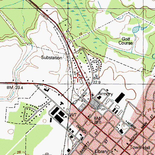 Topographic Map of J Y Monk Park, NC
