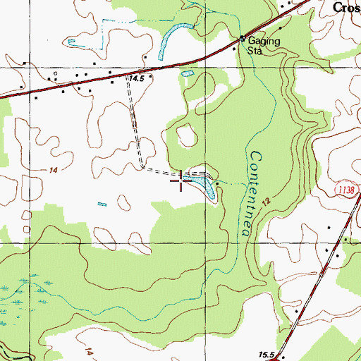 Topographic Map of Contentea Campground, NC