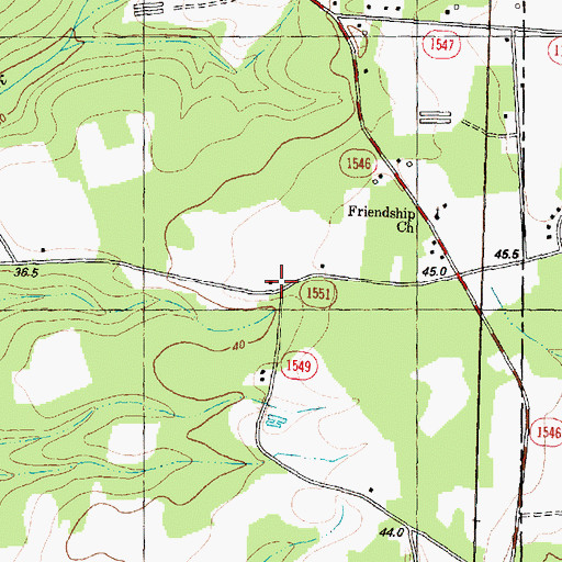 Topographic Map of Resaca, NC