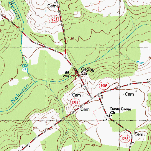 Topographic Map of Bullhead Post Office, NC