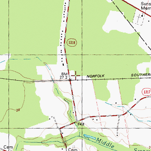 Topographic Map of Daisy Siding, NC