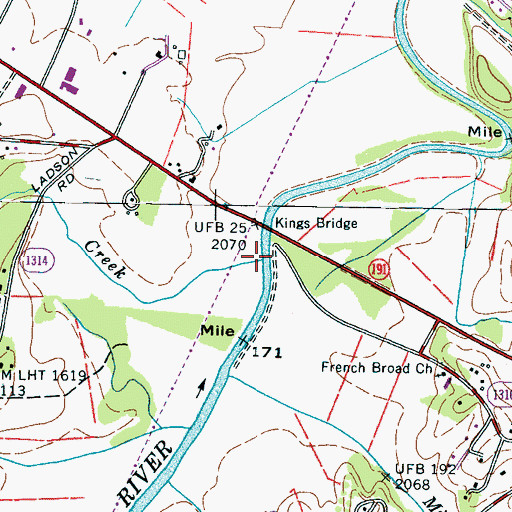 Topographic Map of Boylston Creek, NC