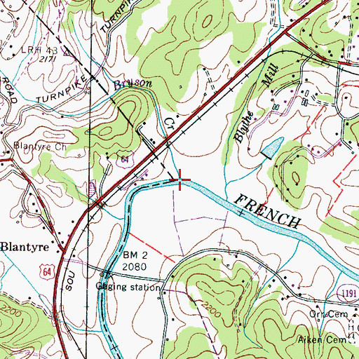 Topographic Map of Bryson Creek, NC