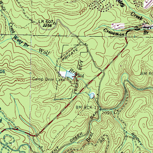 Topographic Map of Camp Deer Lake, NC
