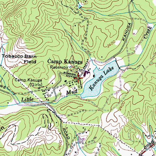 Topographic Map of Camp Kanuga, NC